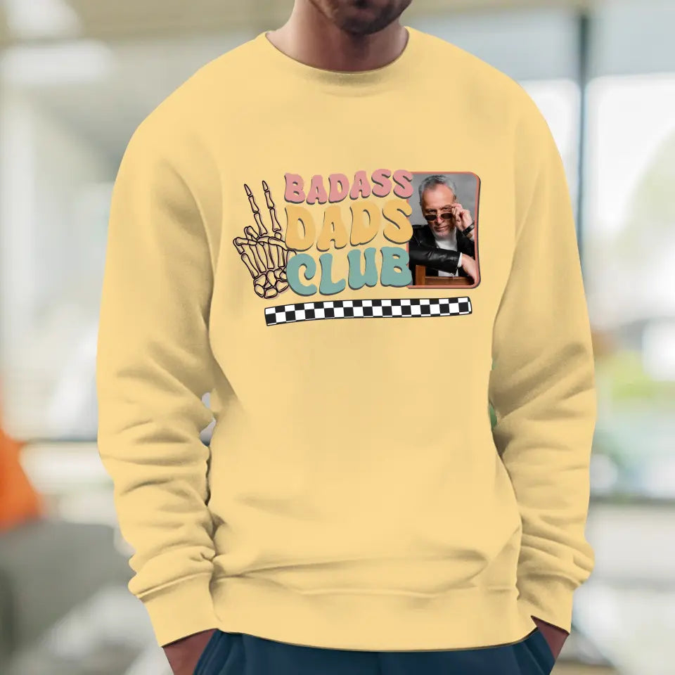 Badass Dads Club - Custom Photo - Personalized Gifts For Dad - Sweater