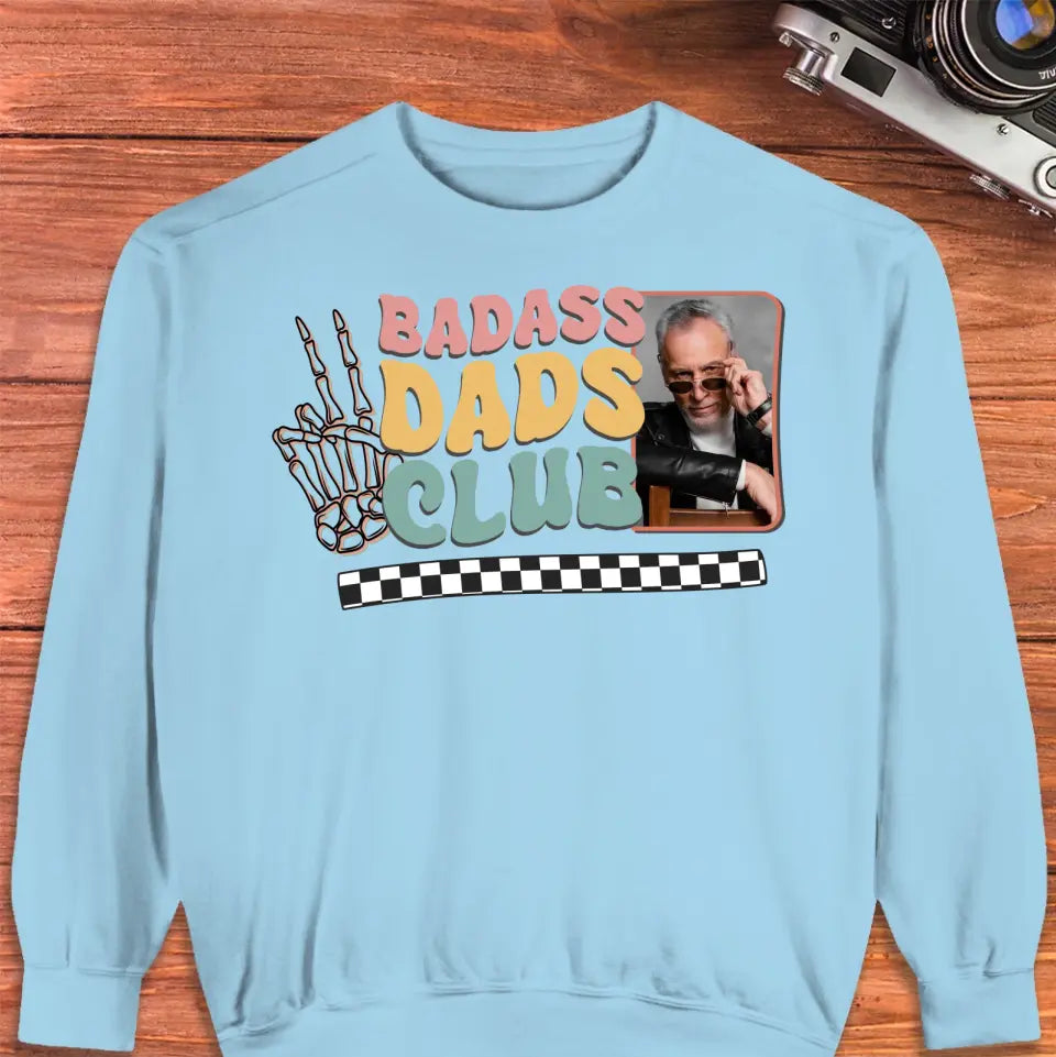 Badass Dads Club - Custom Photo - Personalized Gifts For Dad - T-Shirt