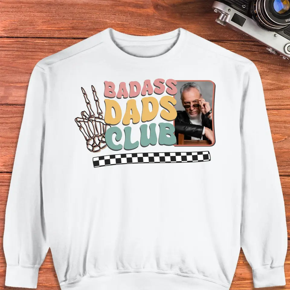 Badass Dads Club - Custom Photo - Personalized Gifts For Dad - Sweater