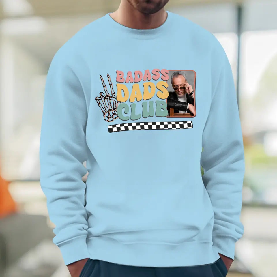 Badass Dads Club - Custom Photo - Personalized Gifts For Dad - Sweater