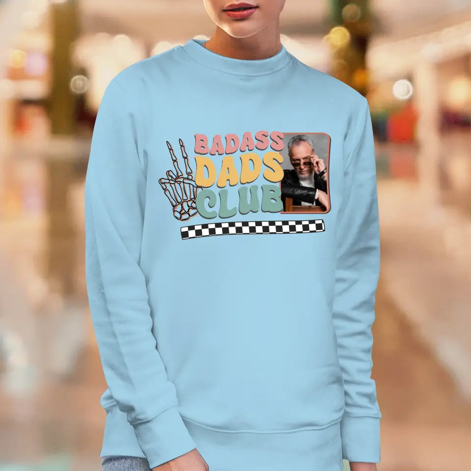 Badass Dads Club - Custom Photo - Personalized Gifts For Dad - Sweater