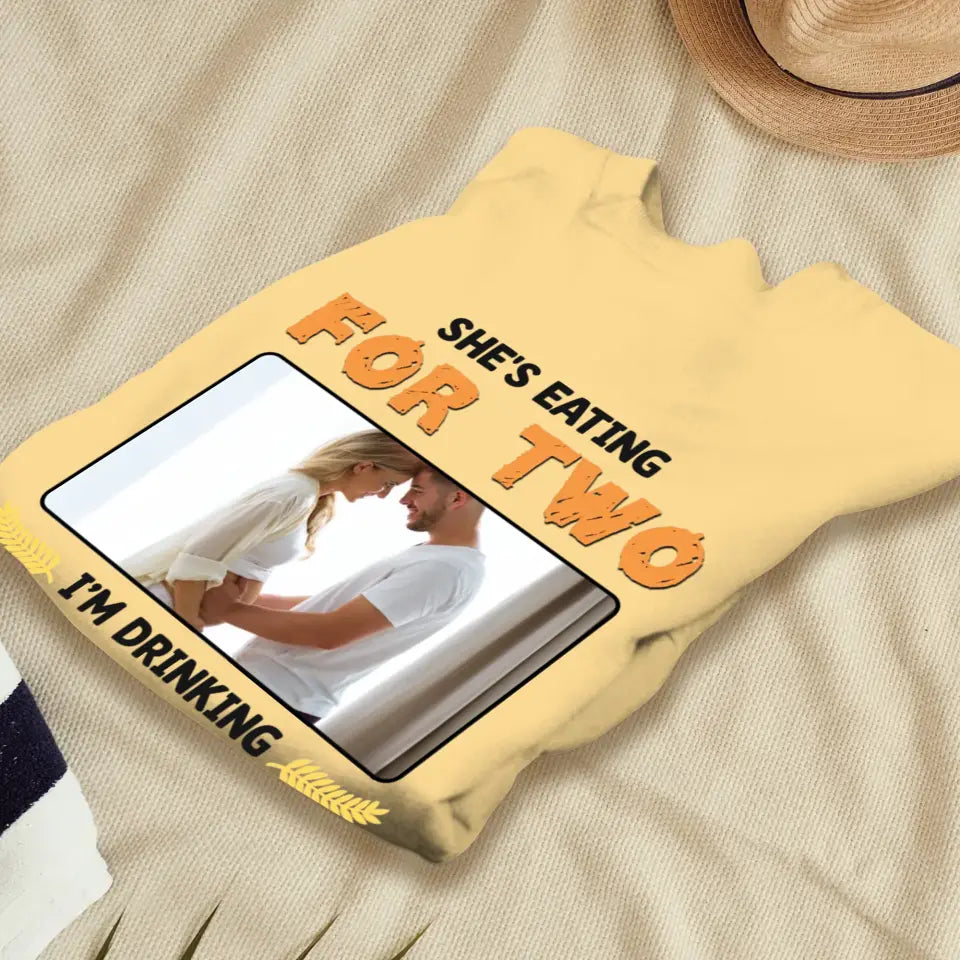 I'm Drinking For Three- Custom Photo - Personalized Gifts For Dad - T-Shirt