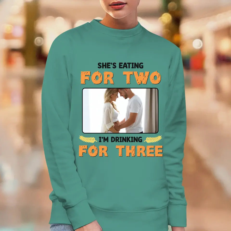 I'm Drinking For Three- Custom Photo - Personalized Gifts For Dad - T-Shirt