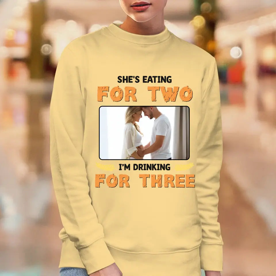 I'm Drinking For Three- Custom Photo - Personalized Gifts For Dad - Sweater