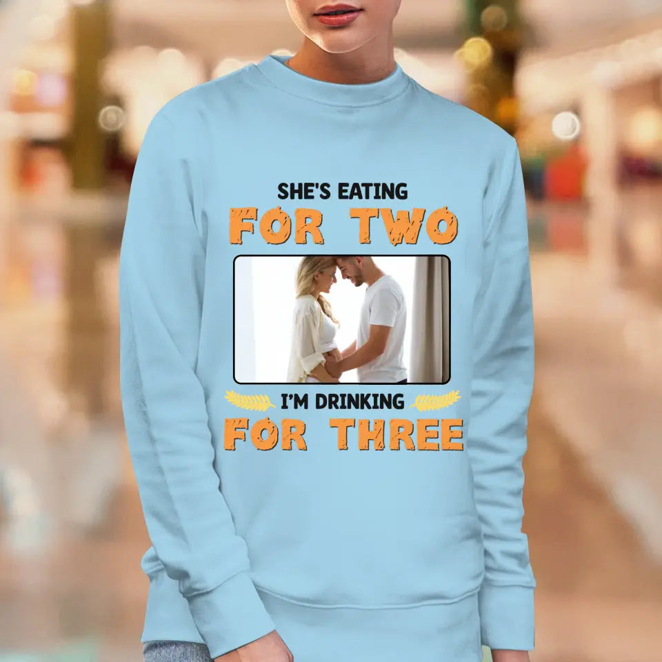 I'm Drinking For Three- Custom Photo - Personalized Gifts For Dad - Sweater