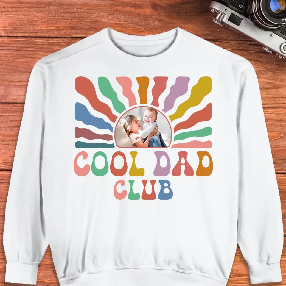 Cool Dad Club - Custom Photo - Personalized Gifts For Dad - T-Shirt