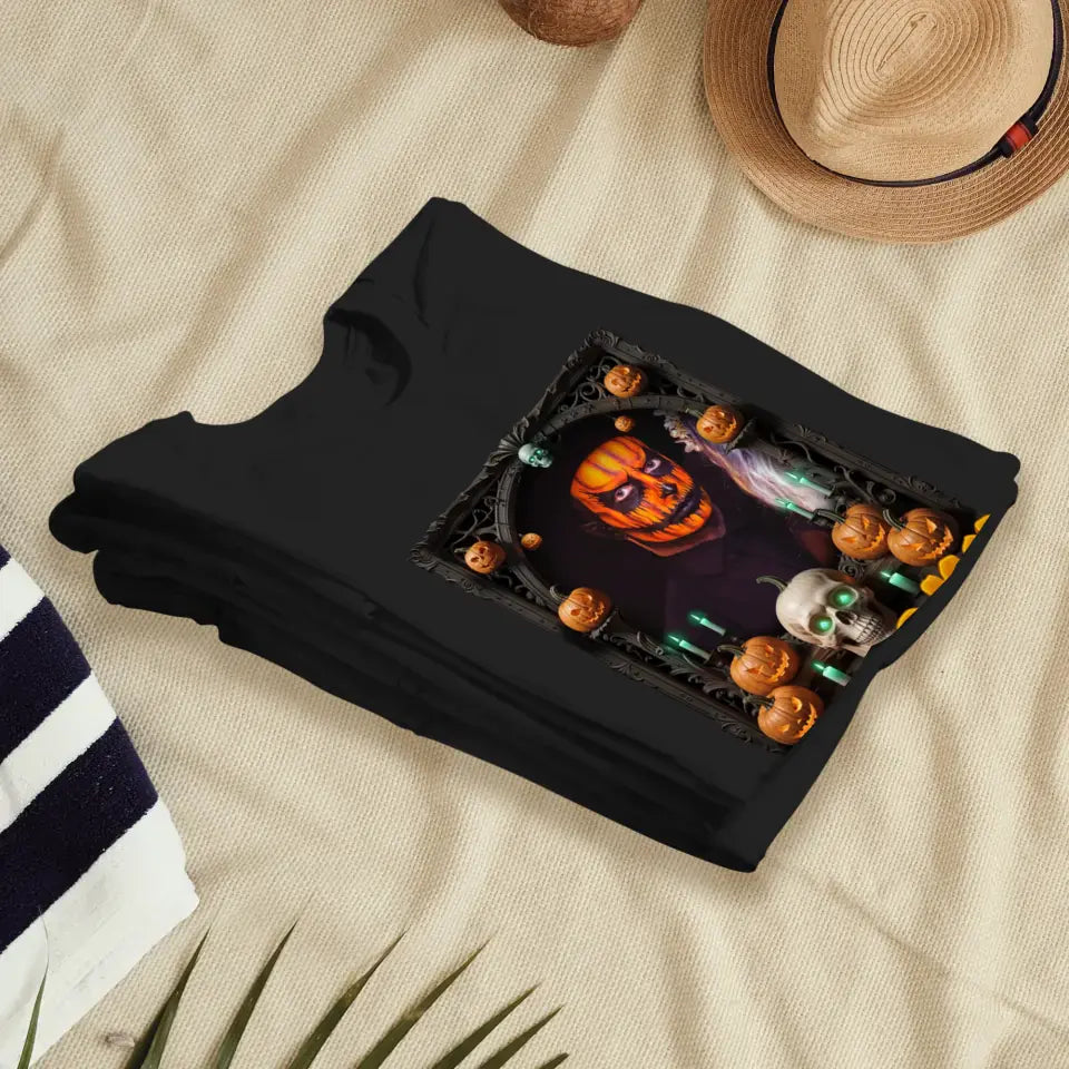 Spooky Couple - Custom Photo - Personalized Gifts For Couple - T-shirt