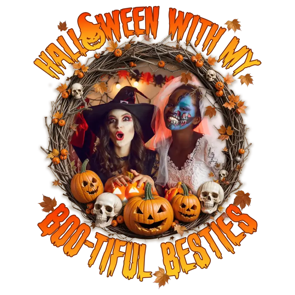 Halloween With My Boo-tiful Besties - Custom Photo - Personalized Gifts For Bestie - Sweater