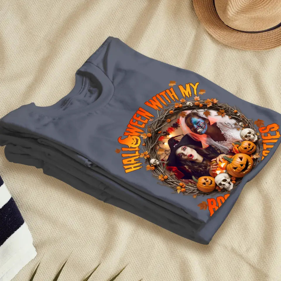 Halloween With My Boo-tiful Besties - Custom Photo - Personalized Gifts For Bestie - Hoodie