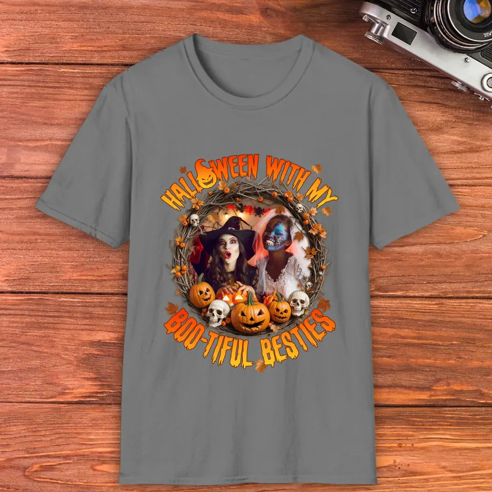 Halloween With My Boo-tiful Besties - Custom Photo - Personalized Gifts For Bestie - Hoodie