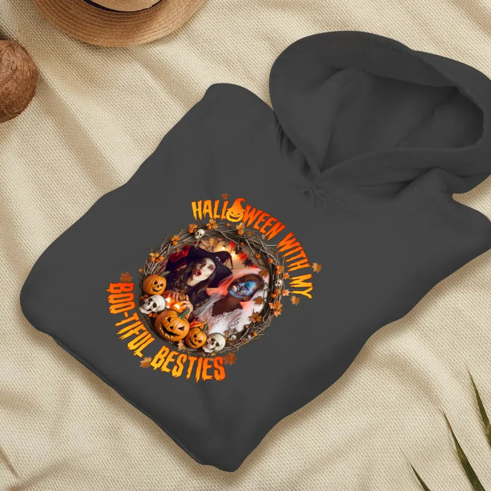 Halloween With My Boo-tiful Besties - Custom Photo - Personalized Gifts For Bestie - Hoodie