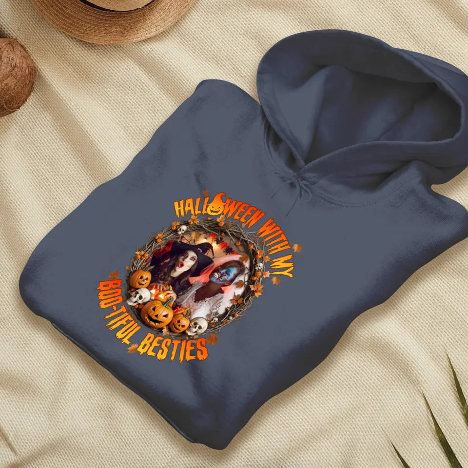 Halloween With My Boo-tiful Besties - Custom Photo - Personalized Gifts For Bestie - Hoodie