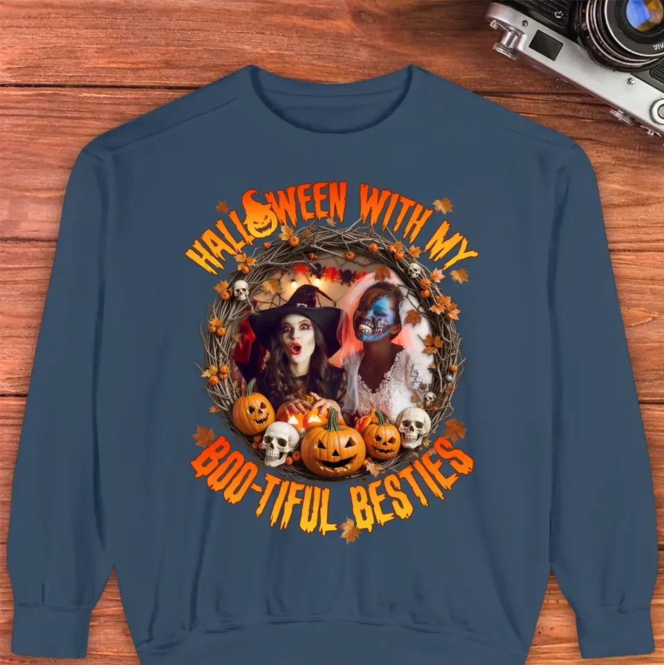 Halloween With My Boo-tiful Besties - Custom Photo - Personalized Gifts For Bestie - Hoodie