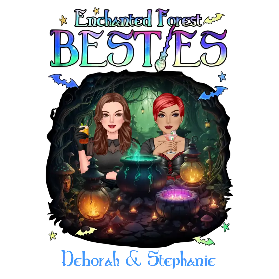 Enchanted Forest Bestie - Custom Name - Personalized Gifts For Bestie - T-Shirt