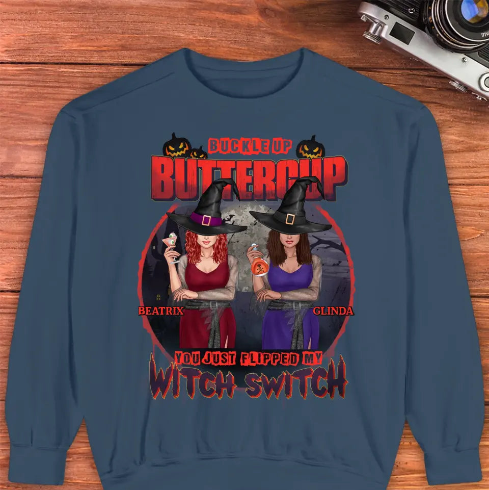 Buckle Up Buttercup - Custom Name - Personalized Gifts For Bestie - T-Shirt