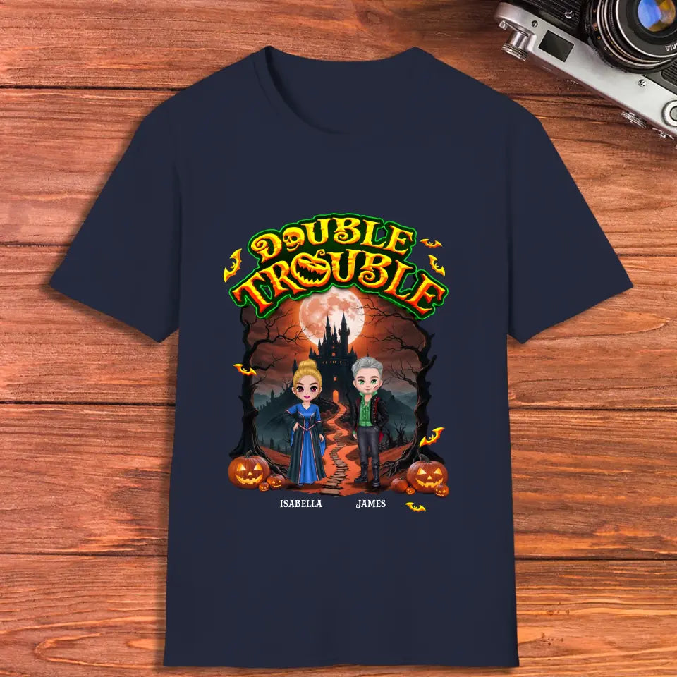 Double Trouble - Custom Name - Personalized Gifts for Couples - T-Shirt