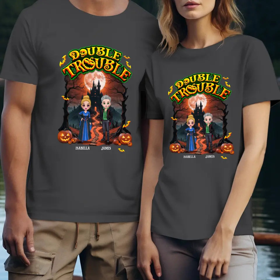 Double Trouble - Custom Name - Personalized Gifts for Couples - T-Shirt