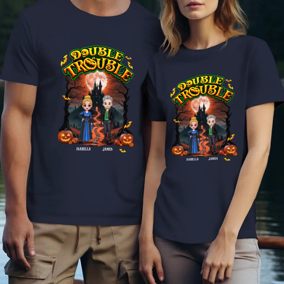 Double Trouble - Custom Name - Personalized Gifts for Couples - T-Shirt