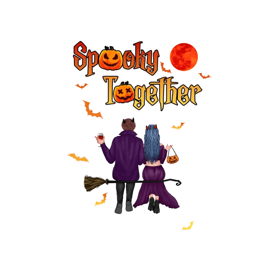 Spooky Together - Custom Name - Personalized Gifts for Couples - Hoodie