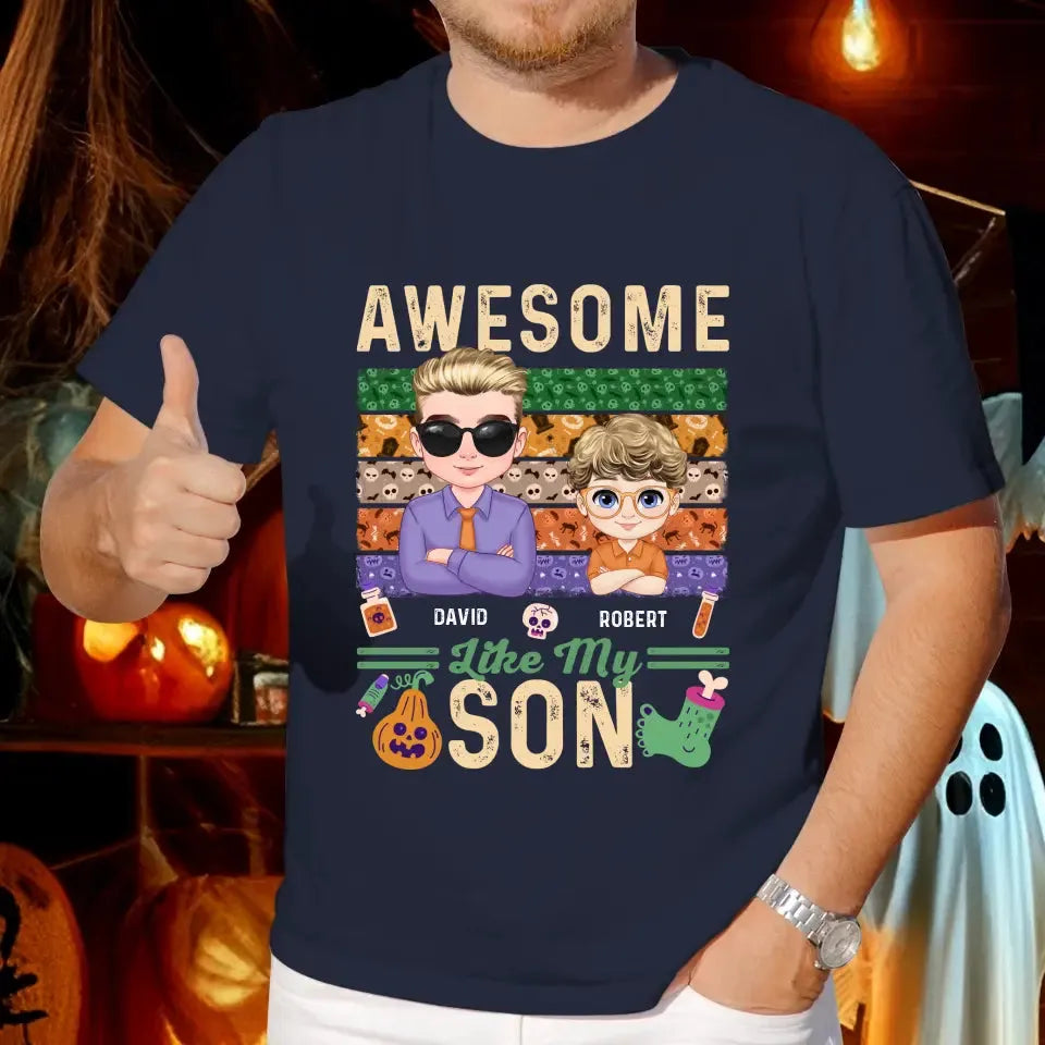 Awesome Like My Son - Custom Name - Personalized Gifts For Dad - Hoodie