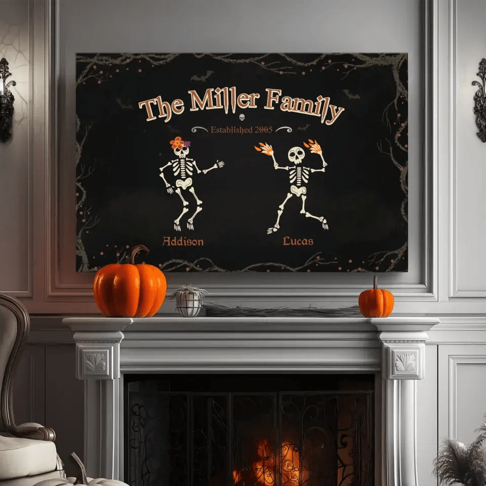 Skeleton Family - Custom Skeleton - Personalized Gifts For Family - Canvas Gallery Wraps