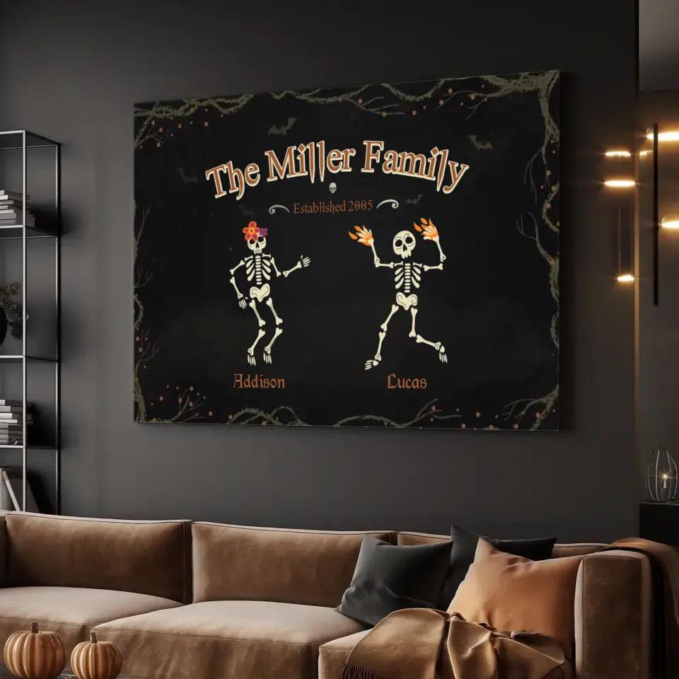 Skeleton Family - Custom Skeleton - Personalized Gifts For Family - Canvas Gallery Wraps