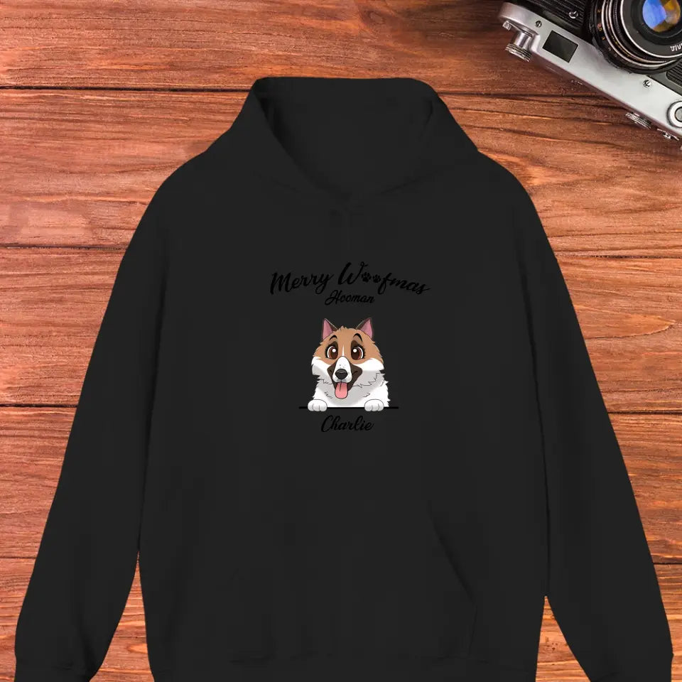 Merry Woofmas Hooman - Custom Name - Personalized Gifts For Dog Lovers - Sweater