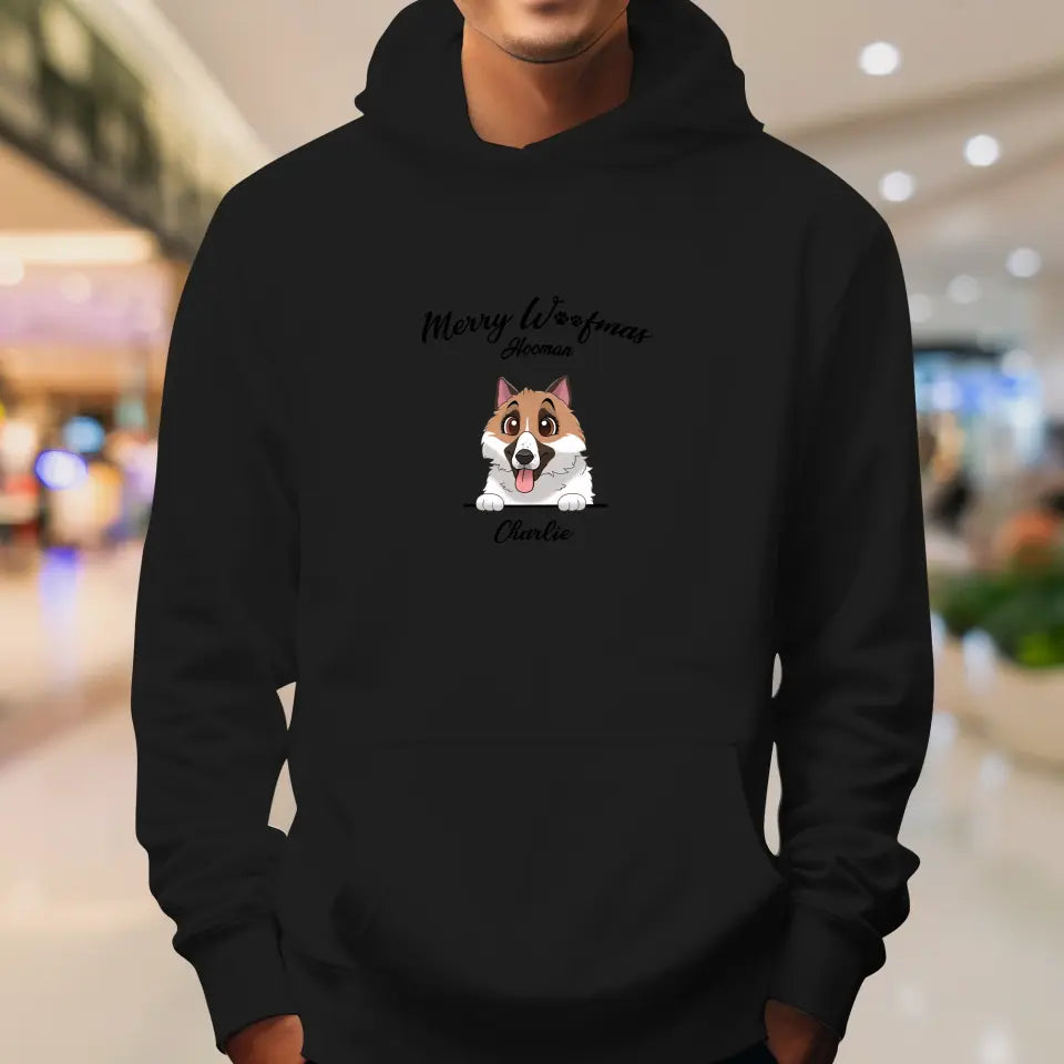 Merry Woofmas Hooman - Custom Name - Personalized Gifts For Dog Lovers - T-shirt