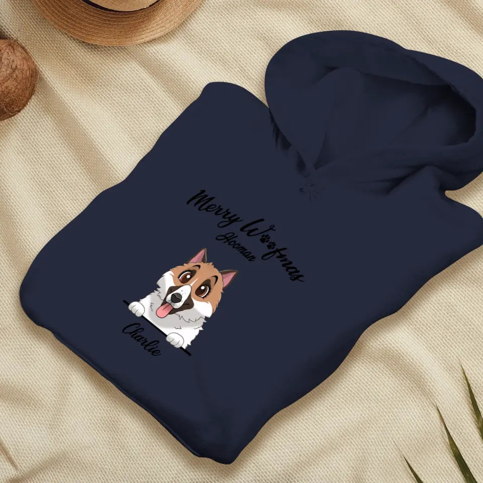 Merry Woofmas Hooman - Custom Name - Personalized Gifts For Dog Lovers - T-shirt