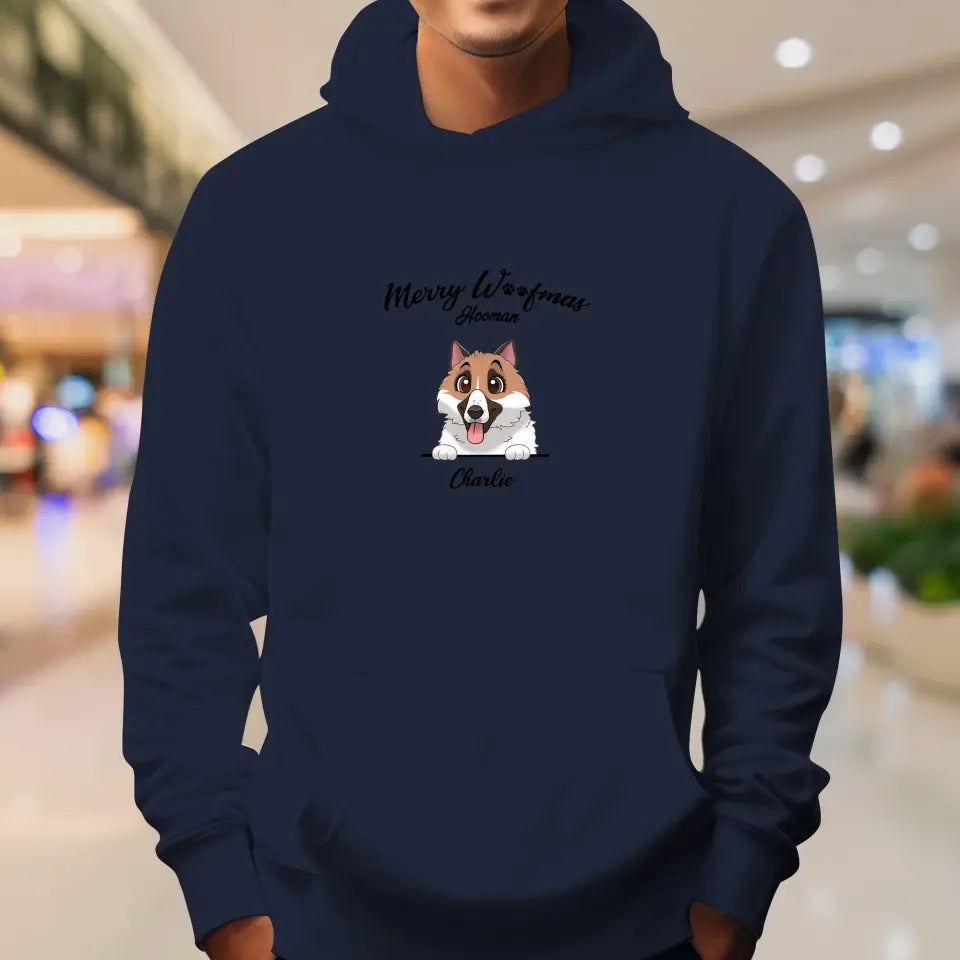 Merry Woofmas Hooman - Custom Name - Personalized Gifts For Dog Lovers - Sweater