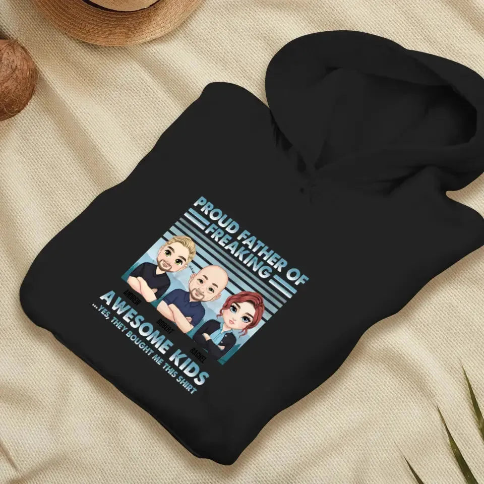 Proud Father Of Freaking Kids - Custom Quote - Personalized Gifts for Dad - Unisex Sweater