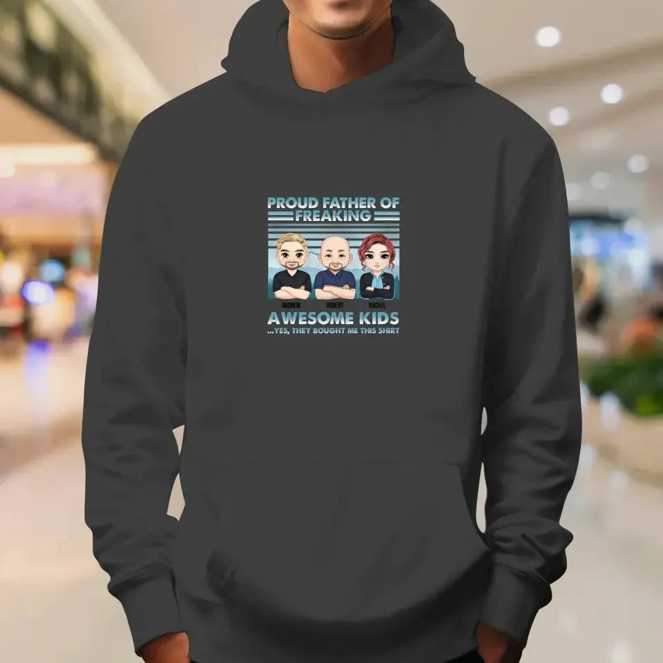 Proud Father Of Freaking Kids - Custom Quote - Personalized Gifts for Dad - Unisex Sweater