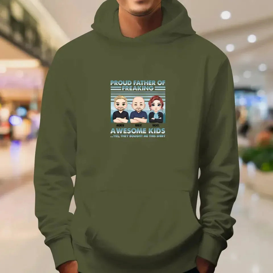 Proud Father Of Freaking Kids - Personalized Gifts for Dad - Unisex Hoodie