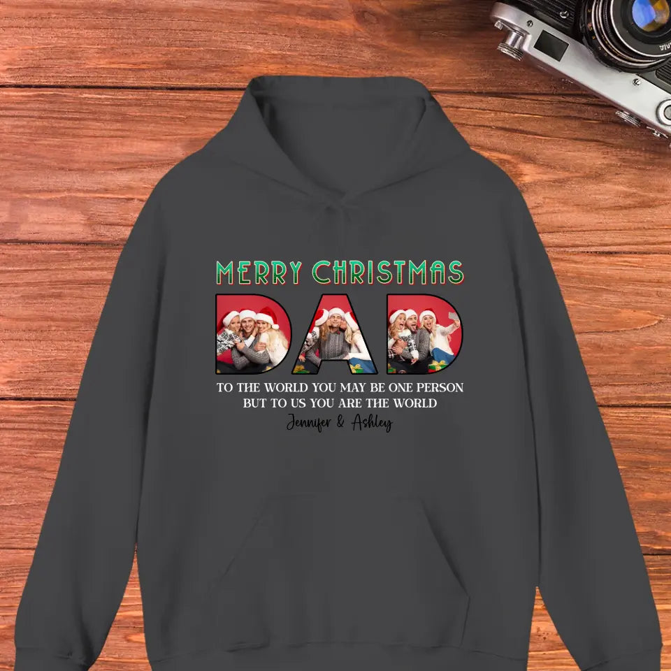 Merry Christmas Daddy - Custom Photo - Personalized Gifts For Dad - T-shirt