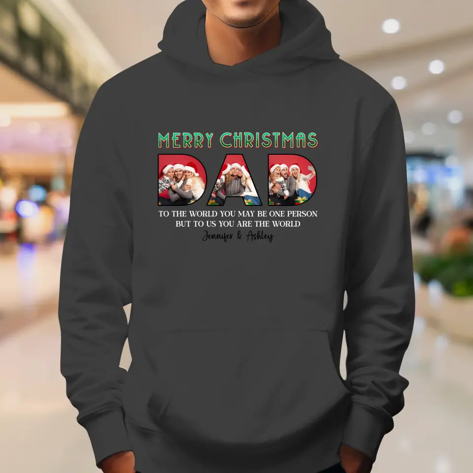 Merry Christmas Daddy - Custom Photo - Personalized Gifts For Dad - T-shirt