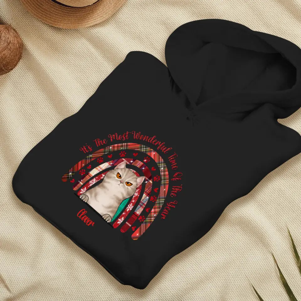 It's The Most Wonderful Time -  Custom Name - Personalized Gifts For Cat Lovers - Unisex Hoodie