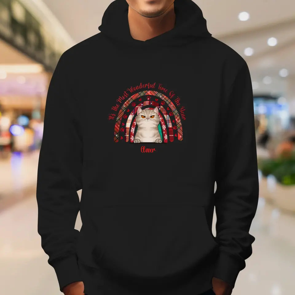 It's The Most Wonderful Time -  Custom Name - Personalized Gifts For Cat Lovers - Unisex Hoodie