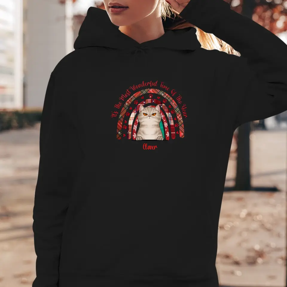 It's The Most Wonderful Time -  Custom Name - Personalized Gifts For Cat Lovers - Unisex Hoodie