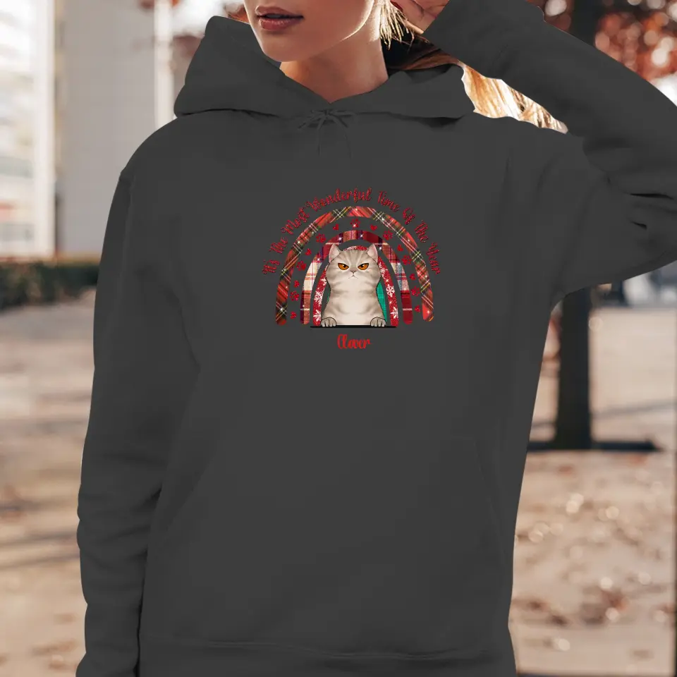 It's The Most Wonderful Time -  Custom Name - Personalized Gifts For Cat Lovers - Unisex Hoodie