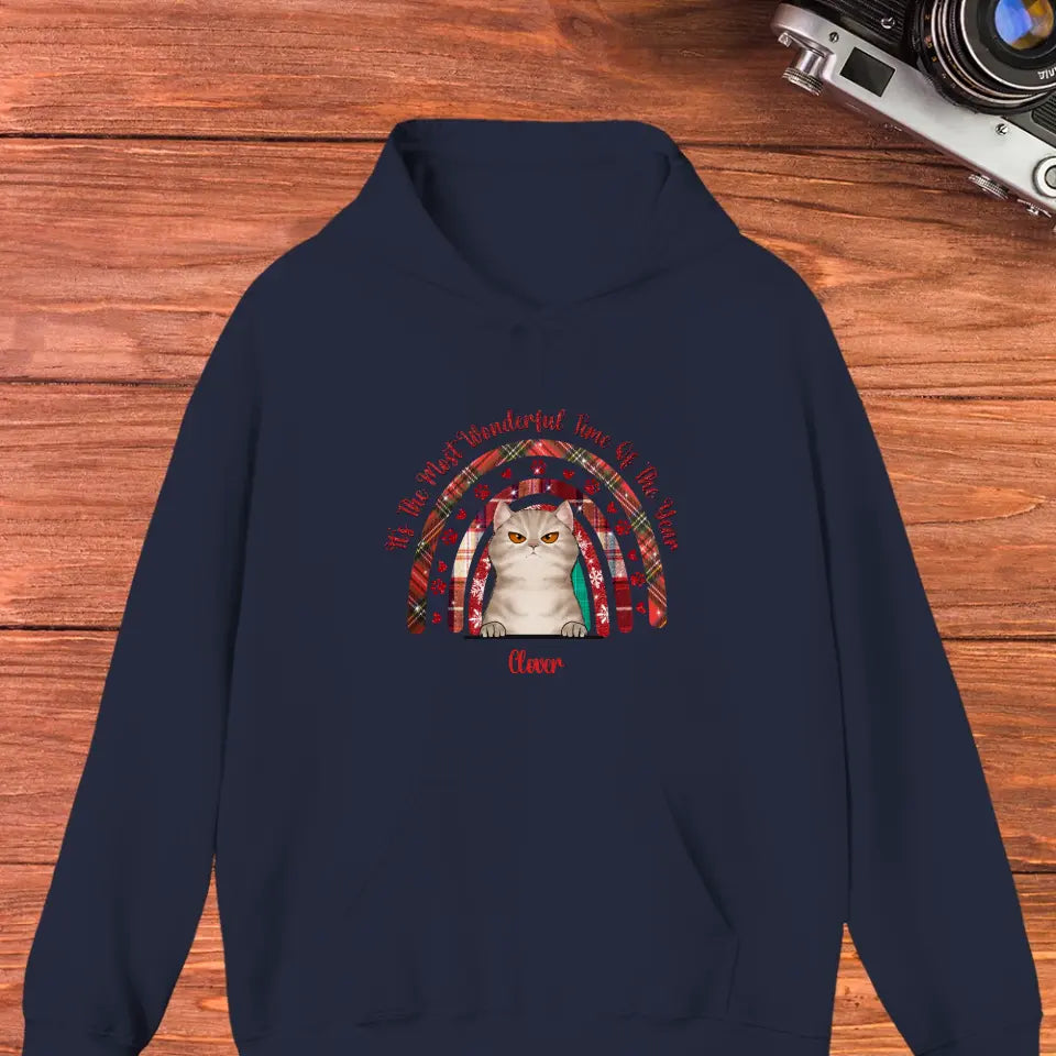 It's The Most Wonderful Time -  Custom Name - Personalized Gifts For Cat Lovers - Unisex Hoodie