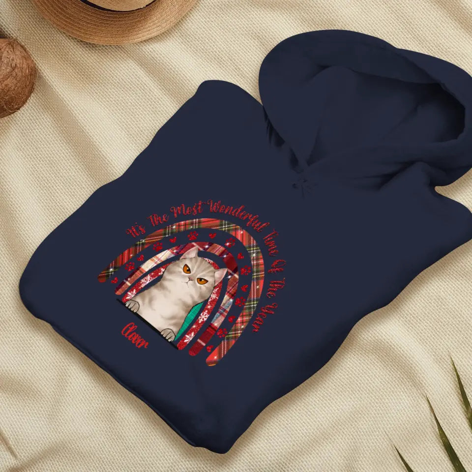 It's The Most Wonderful Time -  Custom Name - Personalized Gift For Cat Lovers - Sweater