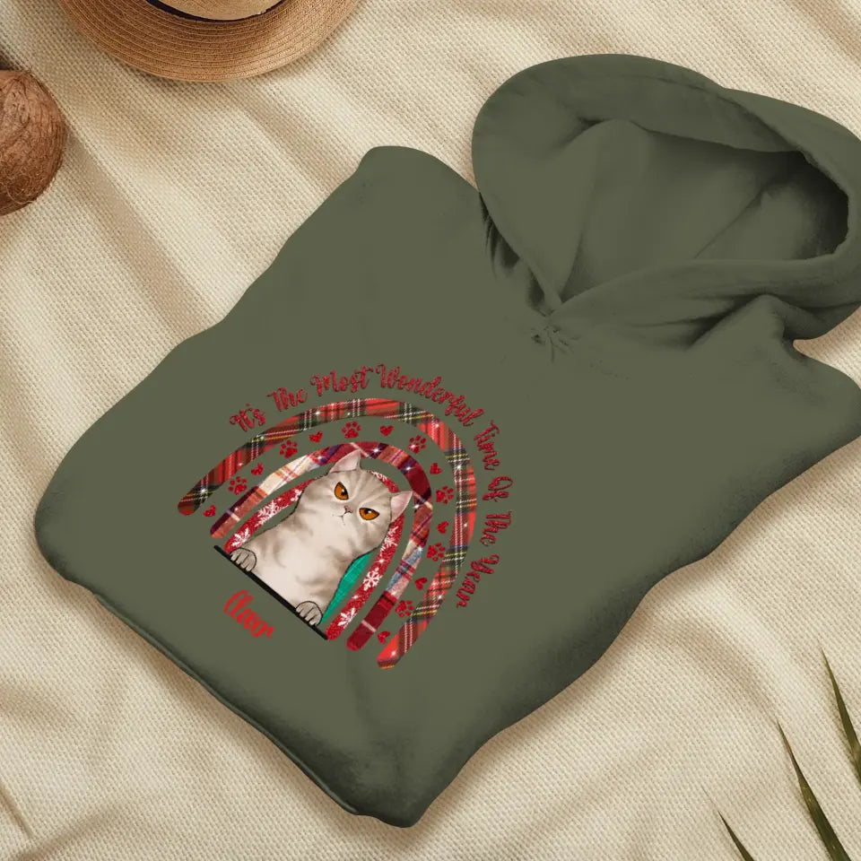 It's The Most Wonderful Time -  Custom Name - Personalized Gifts For Cat Lovers - Unisex Hoodie