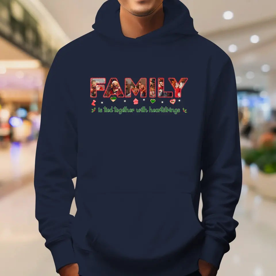 Family Is Tied Together With Heartstrings -  Custom Photo - Personalized Gift For Family - Sweater