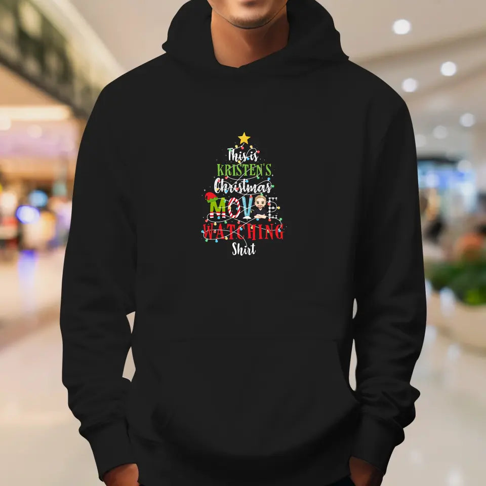 This Is My Christmas Movie Watching Shirt -  Custom Name - Personalized Gifts For Family - Sweater