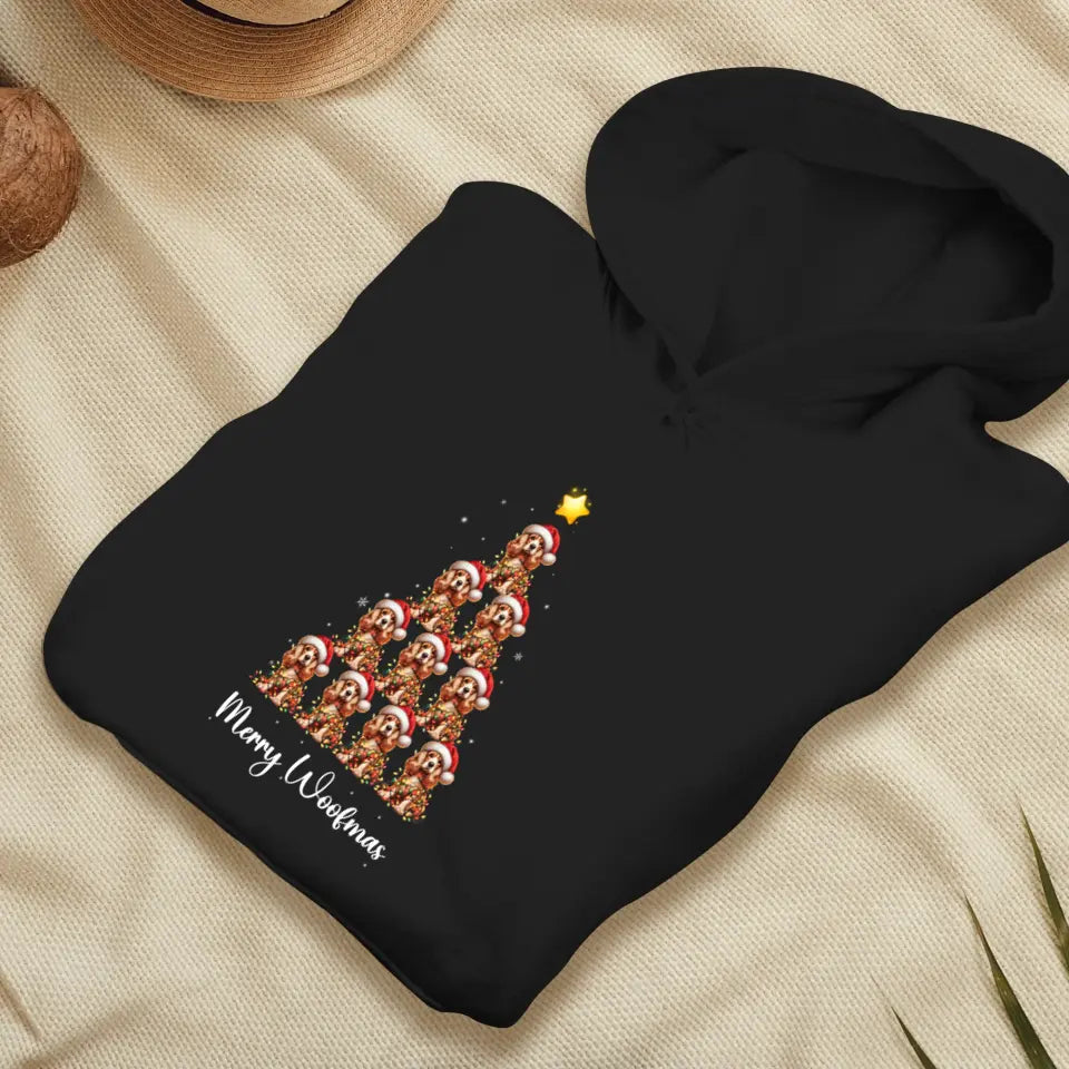 Dog Christmas Tree -  Custom Quote - Personalized Gift For Dog Lovers - Hoodie