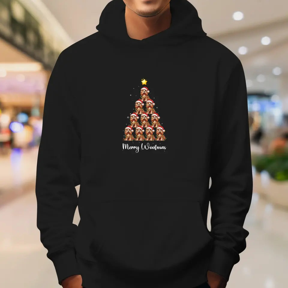 Dog Christmas Tree -  Custom Quote - Personalized Gift For Dog Lovers - Hoodie