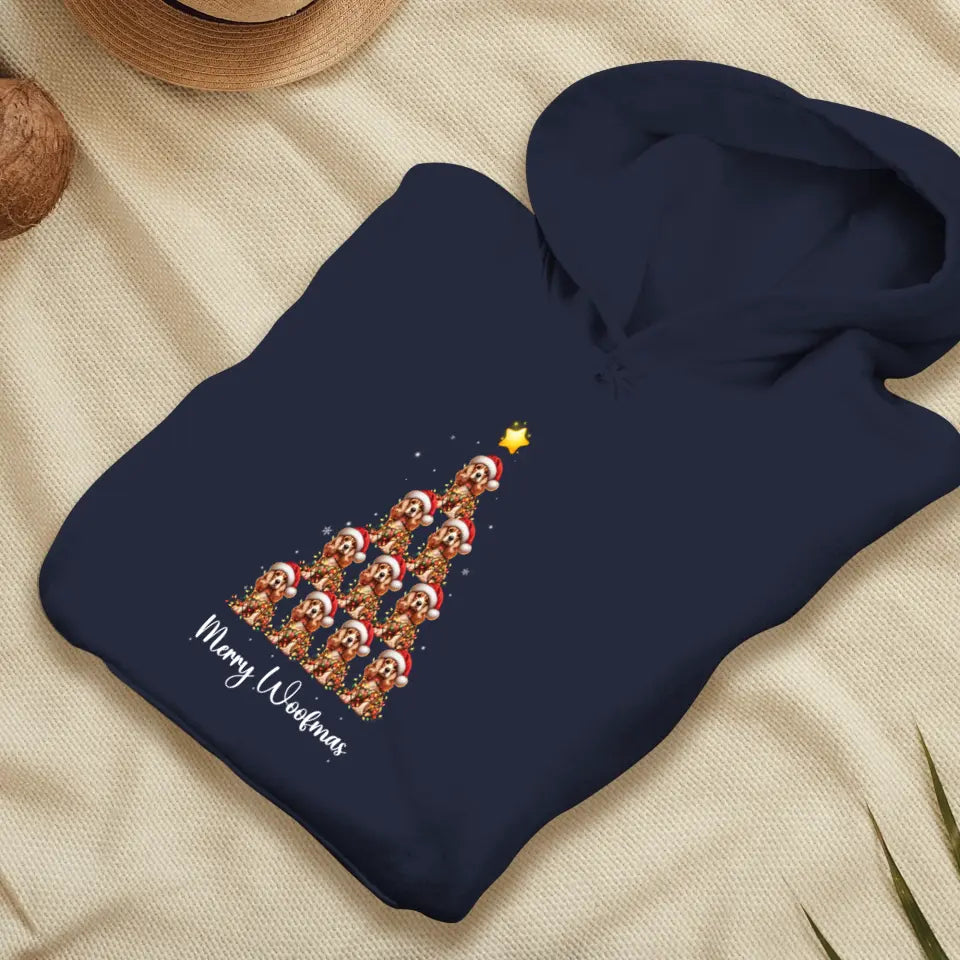 Dog Christmas Tree -  Custom Quote - Personalized Gift For Dog Lovers - Hoodie