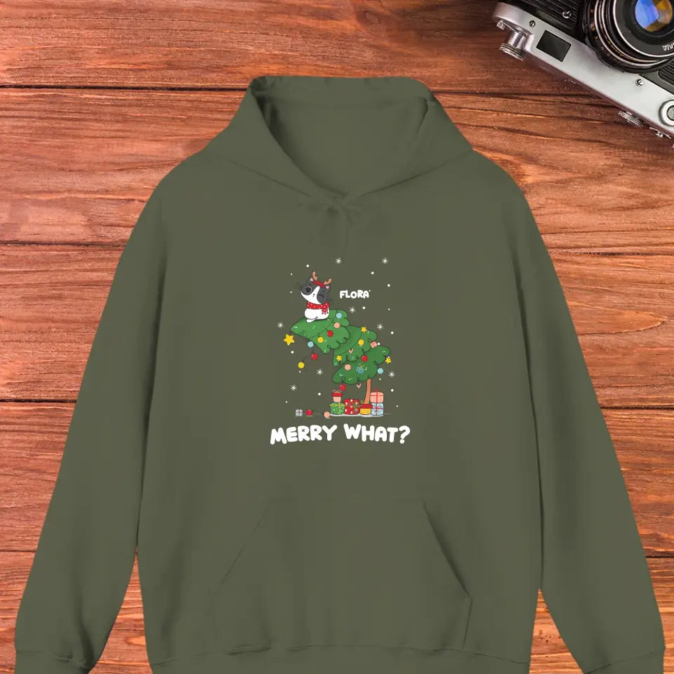 Merry What? - Custom Name - Personalized Gifts for Cat Lovers - Sweater