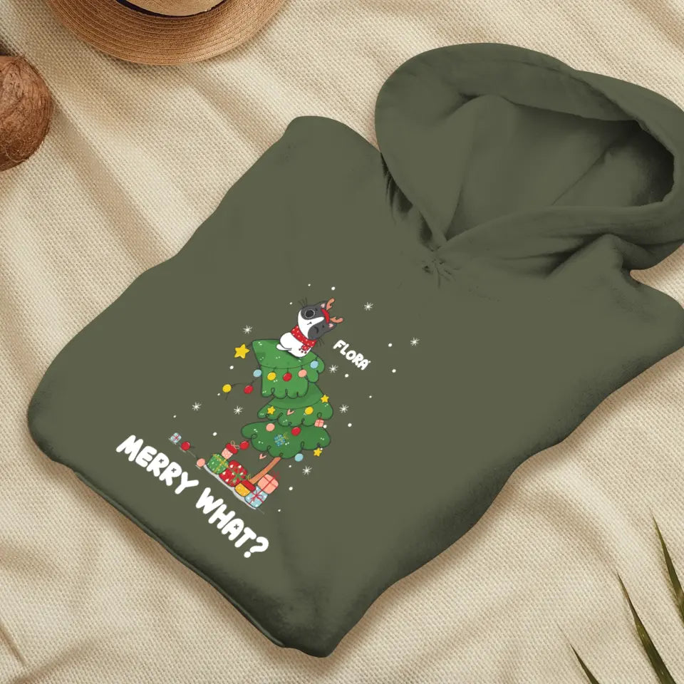 Merry What? - Custom Name - Personalized Gifts for Cat Lovers - Sweater