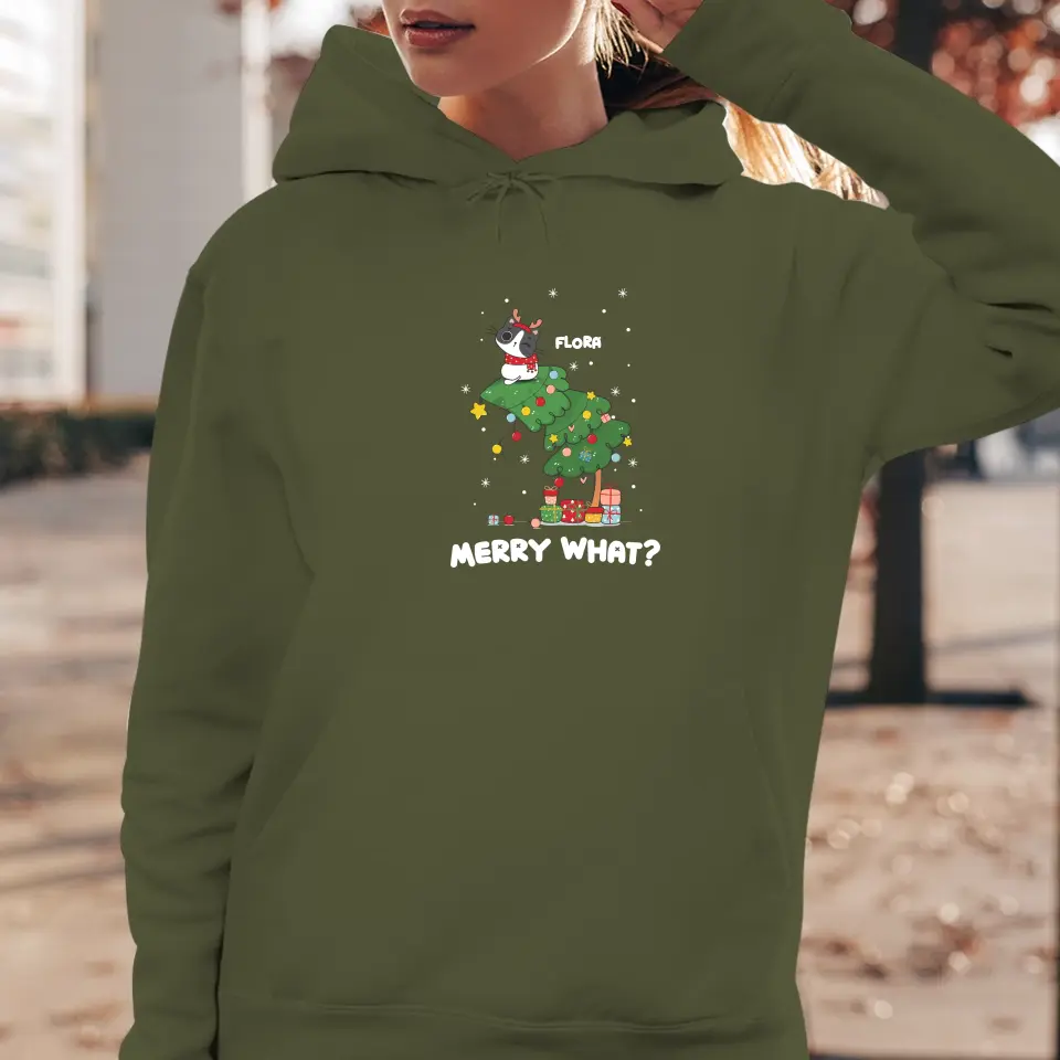 Merry What? - Custom Name - Personalized Gifts for Cat Lovers - Sweater